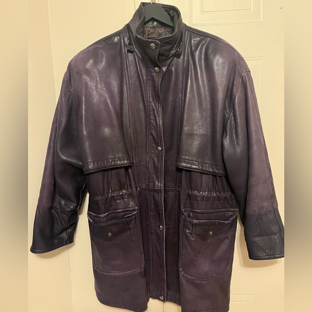 Purple leather jacket